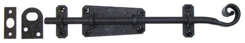 Acorn RL6BP: 9" Surface Bolt - Black Rough Iron