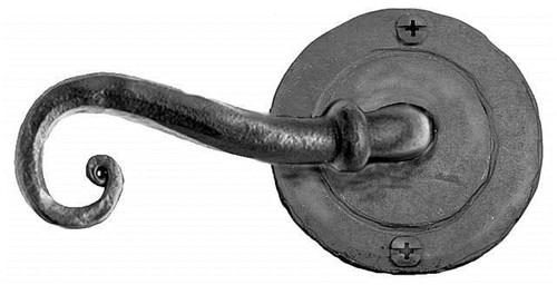 Acorn IWEBL: 4-3/4" Scroll Dummy Door Lever (left hand) - Black Iron