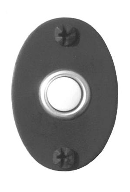 Acorn AMQBP: 2-3/8" Bean Electronic Door Bell Button - Black Smooth Iron