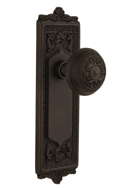 Nostalgic 704151: Egg & Dart Backplate w/Egg & Dart Knob Single Dummy Door Set - Oil-Rubbed Bronze