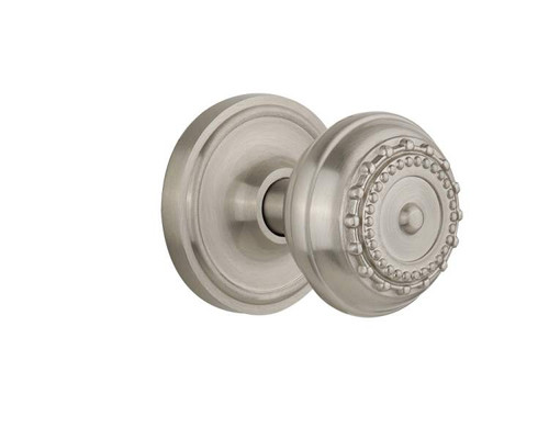 Nostalgic 701854: Classic Rosette w/Meadows Knob Privacy Door Set - Satin Nickel