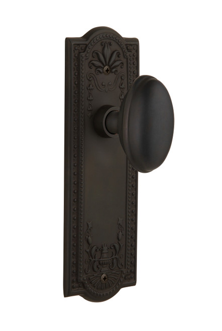 Nostalgic 704323: Meadows Backplate w/Homestead Knob Privacy Door Set - Oil-Rubbed Bronze