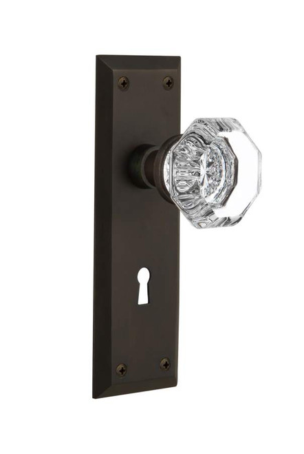 Nostalgic 704950: Mortise New York Plate w/ Waldorf Knob - Oil Rubbed Bronze