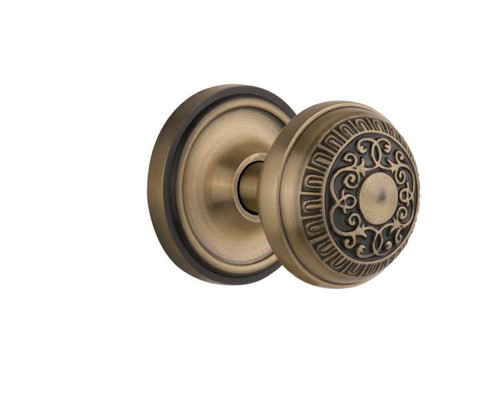 Nostalgic 701954: Mortise Classic Rosette with Egg and Dart Knob - Antique Brass