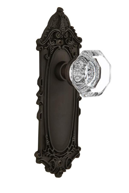 Nostalgic 704069: Victorian Backplate w/Waldorf Knob Single Dummy Door Set - Oil-Rubbed Bronze