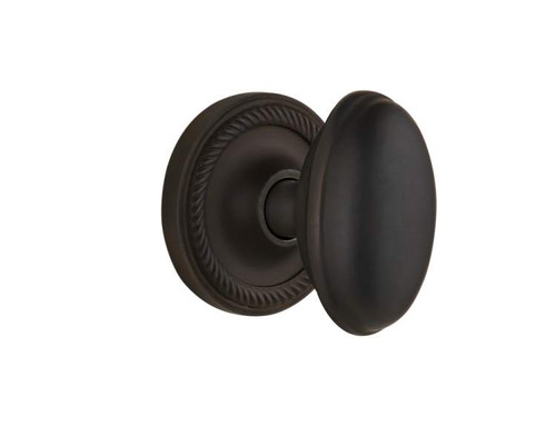 Nostalgic 704960: Mortise Rope Rosette with Homestead Knob - Oil Rubbed Bronze