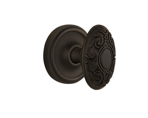 Nostalgic 704805: Classic Rosette w/Victorian Knob Privacy Door Set - Oil-Rubbed Bronze