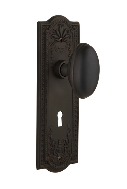 Nostalgic 704365: Meadows Backplate w/Homestead Knob Single Dummy Door Set - Oil-Rubbed Bronze