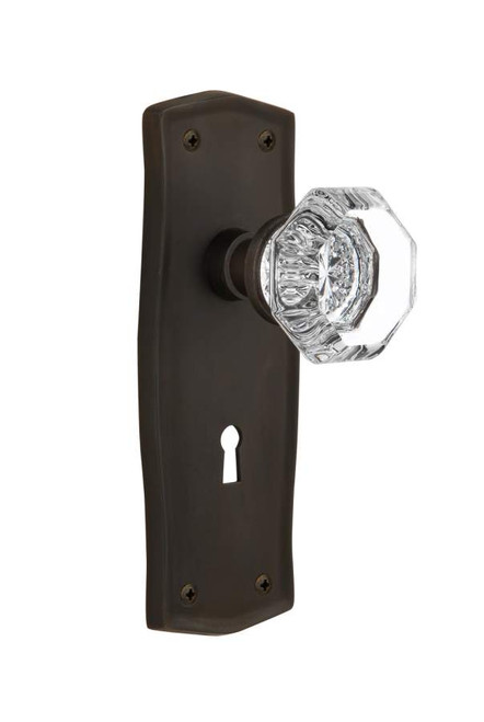 Nostalgic 704508: Prairie Backplate w/Waldorf Knob Passage Door Set - Oil-Rubbed Bronze