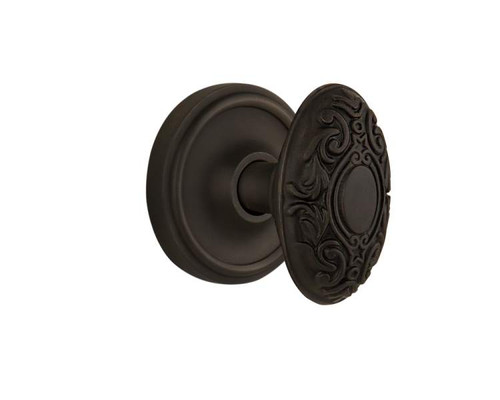 Nostalgic 704978: Mortise Classic Rosette with Victorian Knob - Oil Rubbed Bronze