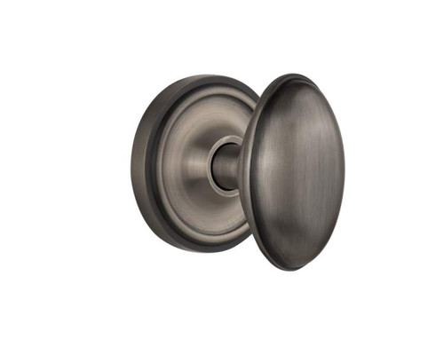 Nostalgic 704987: Mortise Classic Rosette with Homestead Knob - Antique Pewter