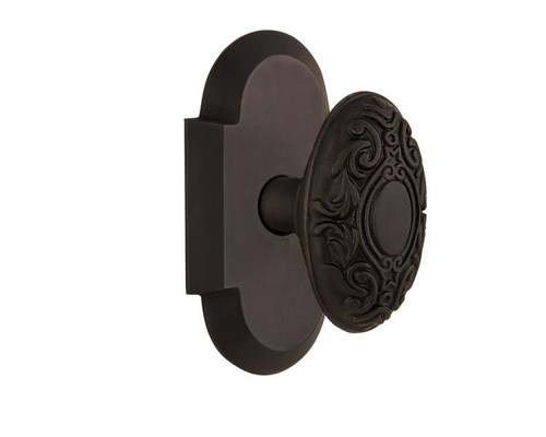 Nostalgic 713056: Cottage Backplate w/Victorian Knob Single Dummy Door Set - Oil-Rubbed Bronze