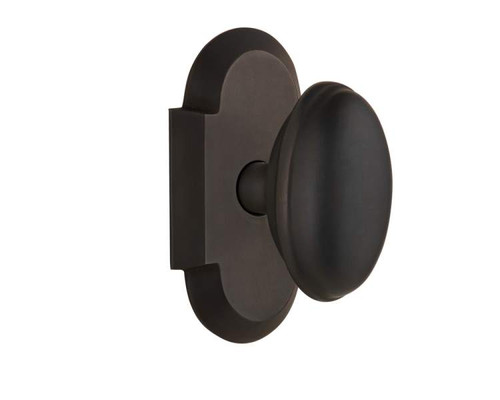 Nostalgic 712817: Cottage Backplate w/Homestead Knob Passage Door Set - Oil-Rubbed Bronze