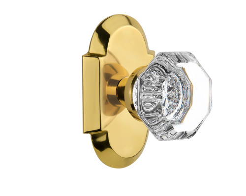 Nostalgic 713064: Cottage Backplate w/Waldorf Knob Single Dummy Door Set - Polished Brass