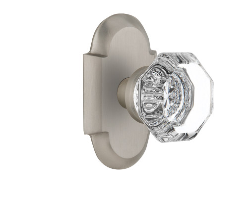 Nostalgic 713065: Cottage Backplate w/Waldorf Knob Single Dummy Door Set - Satin Nickel