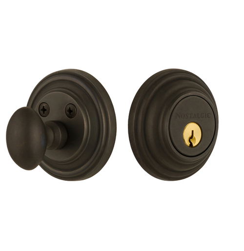 Nostalgic 702276: Single Cylinder Deadbolt Key Different Classic - Oil Rubbed Bronze