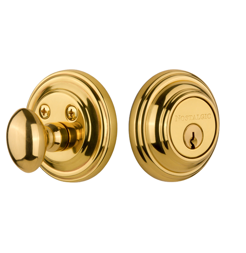 Nostalgic 702278: Single Cylinder Deadbolt Keyed Differently Classic - Polished Brass