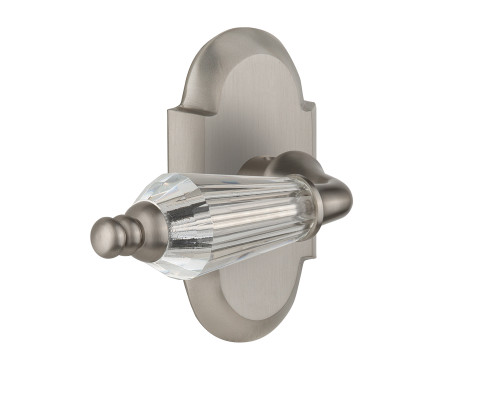 Nostalgic 714077: Cottage Backplate w/Parlour Lever Passage Door Set - Satin Nickel