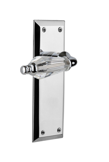 Nostalgic 714092: New York Backplate w/Parlour Lever Passage Door Set - Bright Chrome