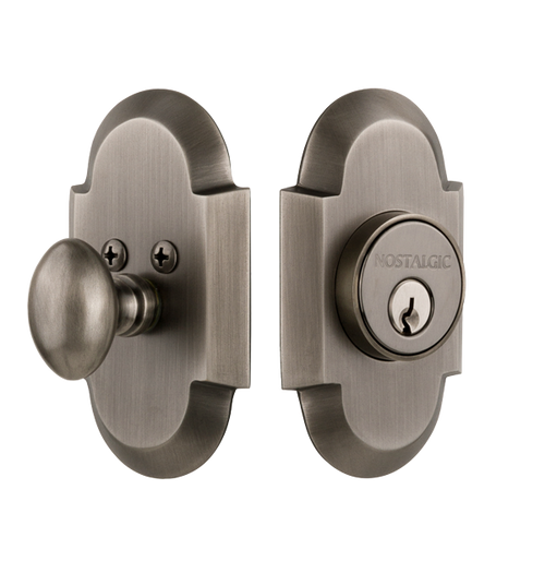 Nostalgic 713185: Single Cylinder Deadbolt Keyed Differently Cottage - Antique Pewter