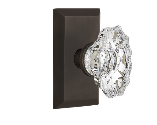 Nostalgic 713756: Studio Backplate w/Chateau Knob Single Dummy Door Set - Oil-Rubbed Bronze