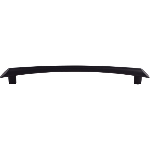 Top Knobs TK788BLK: 12" cc Edgewater Curved Bar Appliance Pull - Flat Black