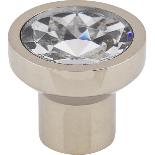 Top Knobs TK735PN: 13/16" Wentworth Round Cabinet Knob - Clear Crystal/Polished Nickel