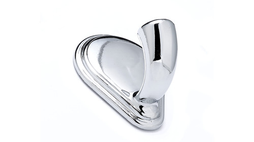 Richelieu 92143: 2-3/4" Utility Heart Backplate Adhesive Hook - Polished Chrome Plastic