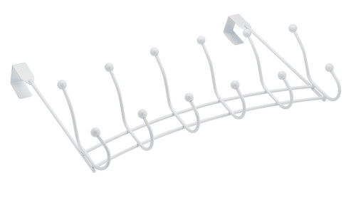 Richelieu T7260130: 20" Utility Wire 6-Hook Over The Door Rack - White