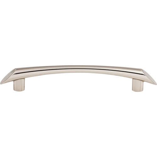 Top Knobs TK783PN: 5-1/16" cc Edgewater Curved Bar Cabinet Pull - Polished Nickel