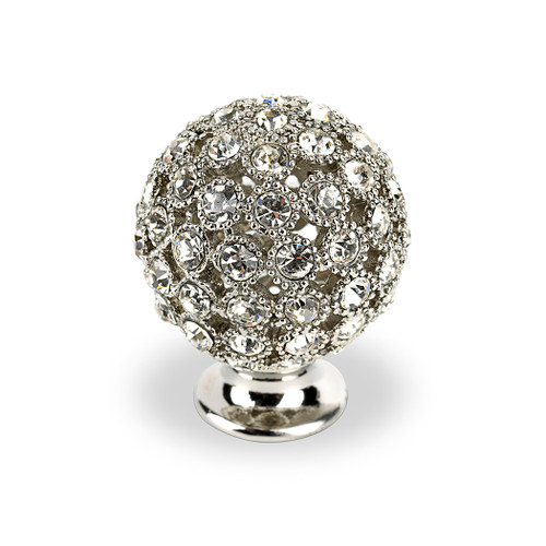 Topex 1" Contemporary Round Cabinet Pull - Swarovski Crystal/Bright Chrome Topex 1" Contemporary Round Cabinet Pull - Swarovski Crystal/Bright Chrome