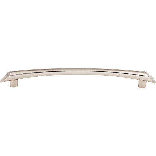 Top Knobs TK785PN: 7-9/16" cc Edgewater Curved Bar Cabinet Pull - Polished Nickel