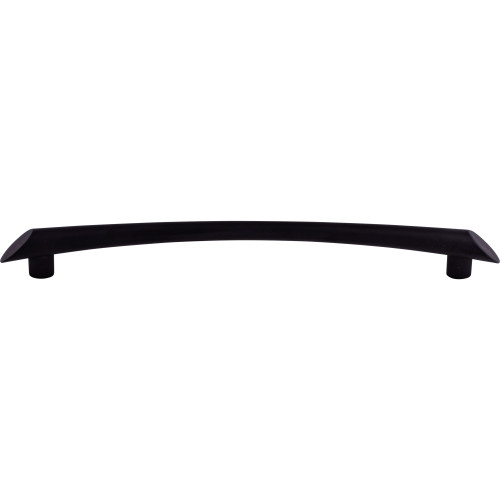 Top Knobs TK786BLK: 9" cc Edgewater Curved Bar Cabinet Pull - Flat Black