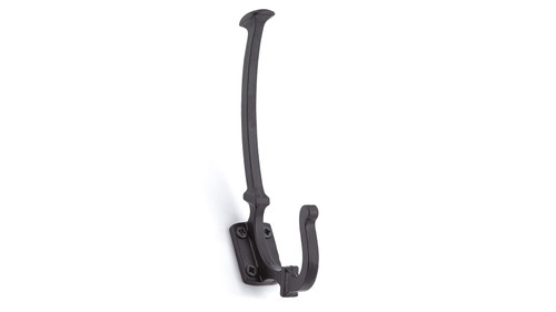 Richelieu T3815900: 6-5/16" Classic Rustic Forged Iron Double Wall Hook - Matte Black