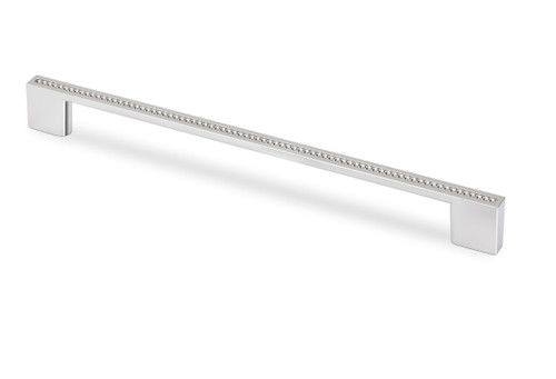 Topex 160 or 192mm cc Contemporary Rectangular Bar Cabinet Pull - Swarovski Crystal/Bright Chrome