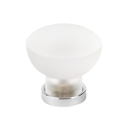 Topex 1-1/8" Italian Designs Contemporay Round Cabinet Knob - White Plastic/Bright Chrome