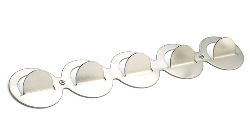 Richelieu RH1452155195: 14-3/8" Contemporary 5-Hook Wall Rack - Brushed Nickel