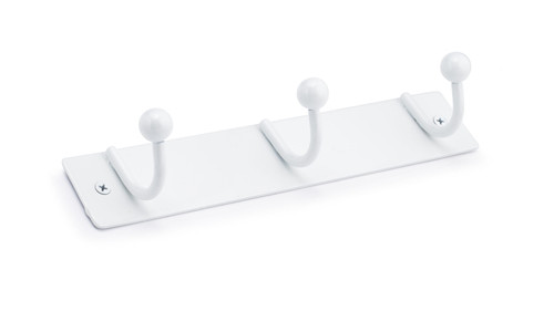 Richelieu 70548BAG: 9" Utility 3-Hook Wall Rack - White
