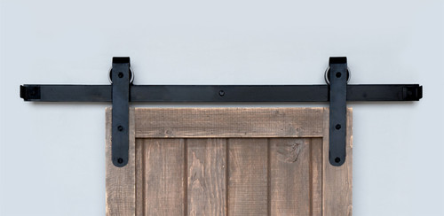 Acorn BHABI-7: 7' Flat Track for Barn Door Hardware - Smooth Black Iron Acorn BHABI-7: 7' Flat Track for Barn Door Hardware - Smooth Black Iron