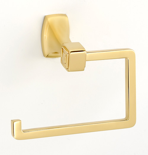 Alno A6566-PB: Cube Single Post Tissue Holder - Polished Brass