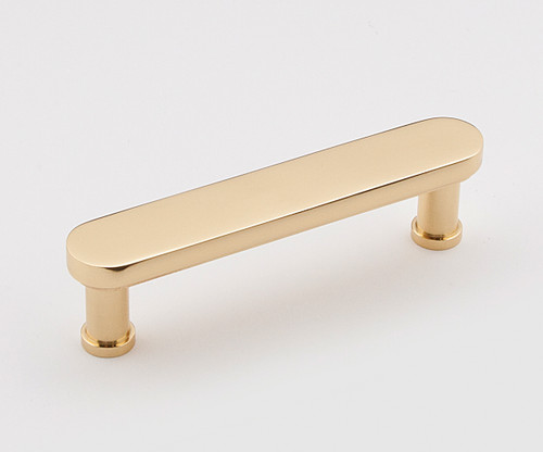 Alno A717-4-PB: 4" cc Moderne Cabinet Pull - Polished Brass