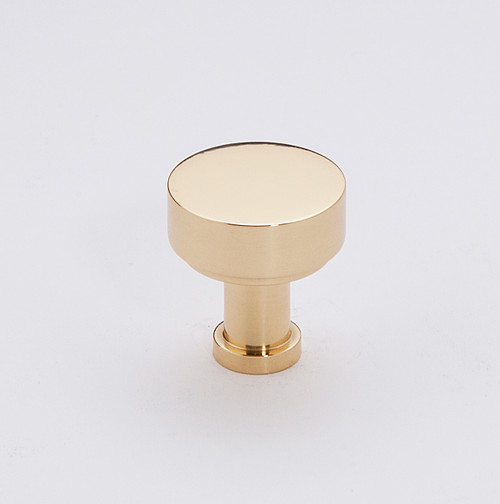 Alno A716-34-PB/NL: 3/4" Moderne Cabinet Knob - Unlacquered Brass