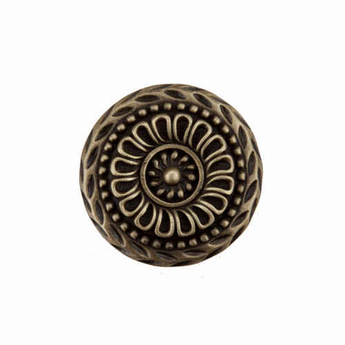 Acorn DQFAP: 1-1/4" Lace Circle Cabinet Knob - Antique Brass