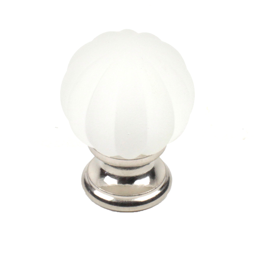 Century 18409-15F: 1-1/4" Tahoe Glass Cabinet Knob - Satin Nickel Frosted