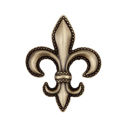 Acorn DQDAP: 1-5/8" Fleur-De-Lis Cabinet Knob - Antique Brass