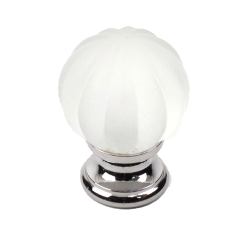 Century 18409-26F: 1-1/4" Tahoe Glass Cabinet Knob - Polished Chrome/Frosted