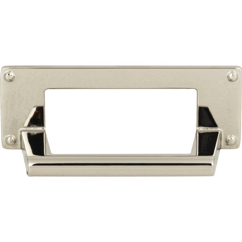 Atlas A301-PN: 3" cc Bradbury Cup Cabinet Pull - Polished Nickel