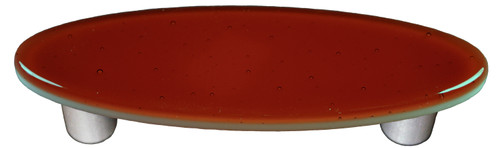Aquila HK1006-POB: 3" cc Solid Oval Cabinet Pull w/Black Post - Sunset Coral