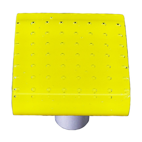 Aquila HK1204-KB: 1-1/2" Bubbles Square Cabinet Knob w/Black Post - Sunflower Yellow