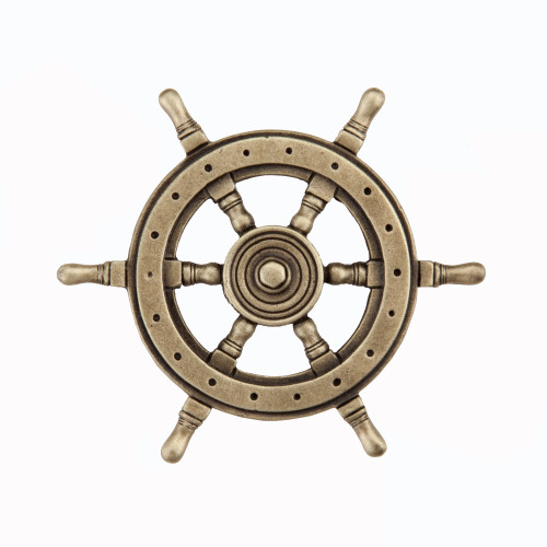 Acorn DPCAP: 1-3/4" Ship Wheel Cabinet Knob - Antique Brass 1 Acorn DPCAP: 1-3/4" Ship Wheel Cabinet Knob - Antique Brass 1